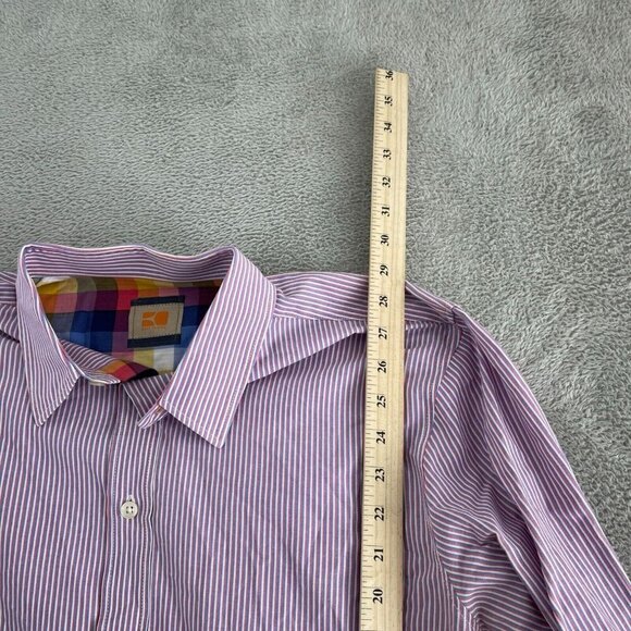 Boss Orange Mens Striped Button-Down Long Sleeve Shirt 1769 - Picture 5 of 8
